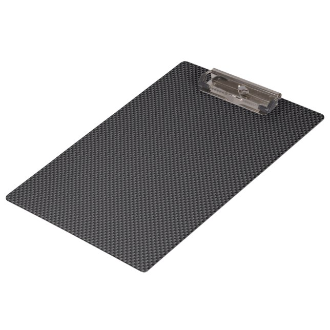 Black and Grey Carbon Fiber Polymer Clipboard (Angled)