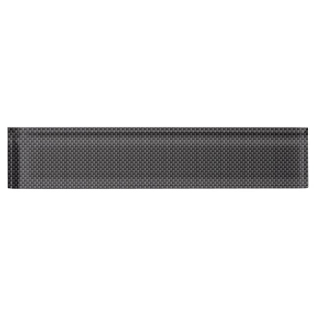 Black and Grey Carbon Fiber Polymer Desk Name Plate (Front)