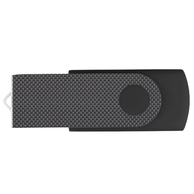 Black and Grey Carbon Fiber Polymer Flash Drive (Back)