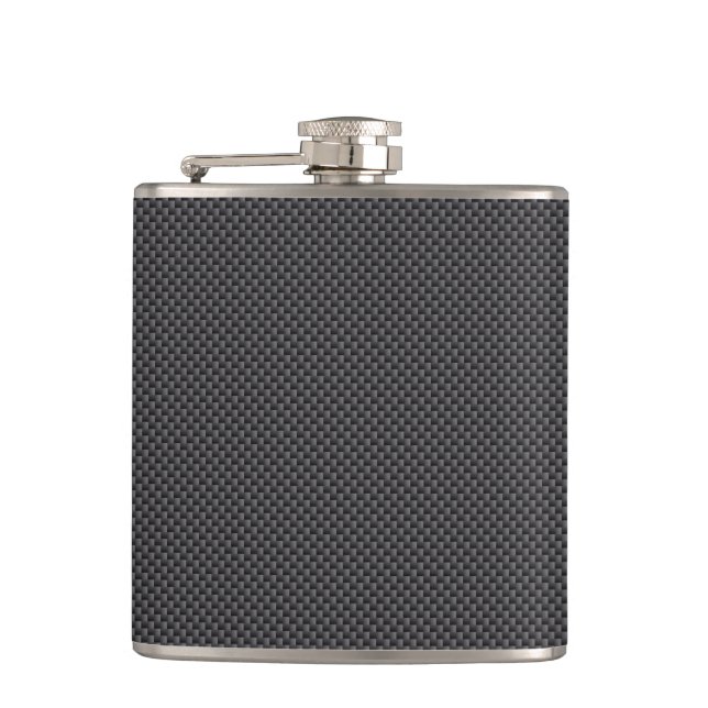 Black and Grey Carbon Fiber Polymer Flask (Front)