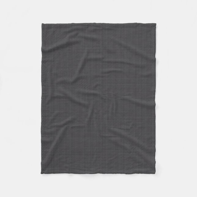 Black and Grey Carbon Fiber Polymer Fleece Blanket (Front)