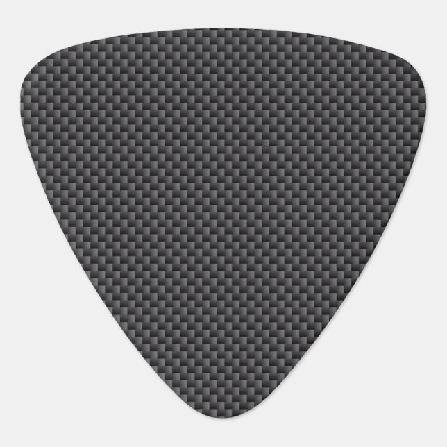 Black and Grey Carbon Fiber Polymer Guitar Pick (Front)