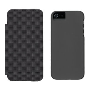 Black and Grey Carbon Fiber Polymer Wallet Case For iPhone SE/5/5s