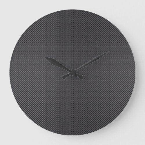 Black and Grey Carbon Fiber Polymer Large Clock