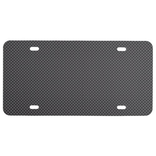 Black and Grey Carbon Fiber Polymer License Plate