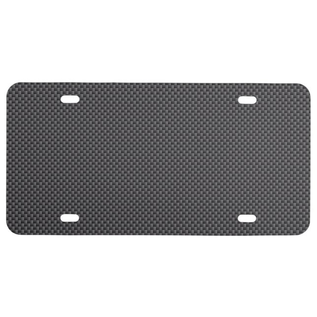 Black and Grey Carbon Fiber Polymer License Plate (Front)