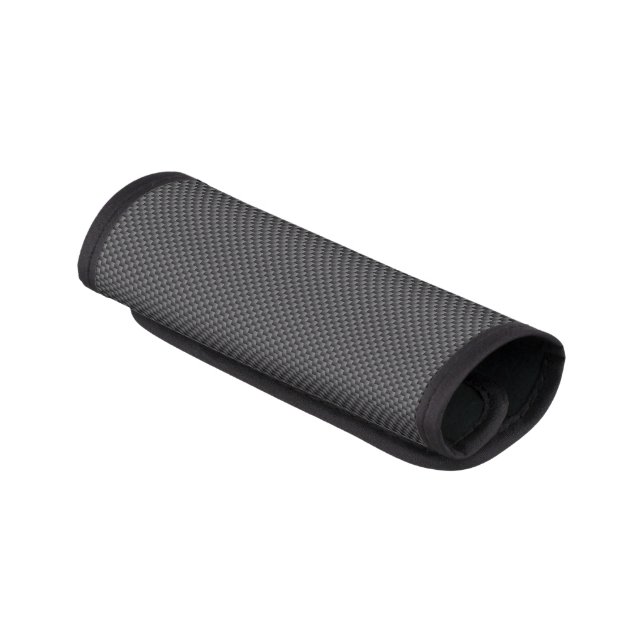 Black and Grey Carbon Fiber Polymer Luggage Handle Wrap (Angled)