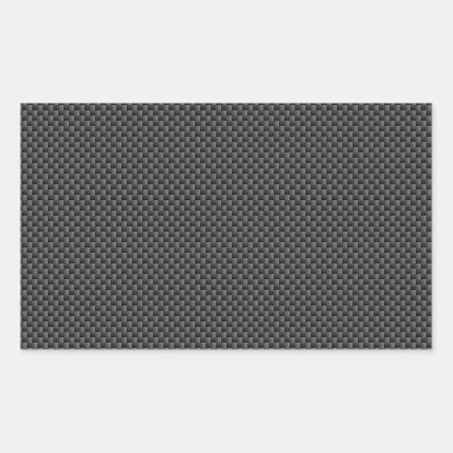 Black and Grey Carbon Fiber Polymer Rectangular Sticker