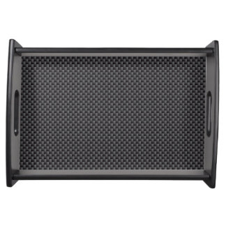 Black and Grey Carbon Fiber Polymer Serving Tray