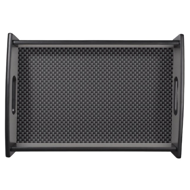 Black and Grey Carbon Fiber Polymer Serving Tray (Front)