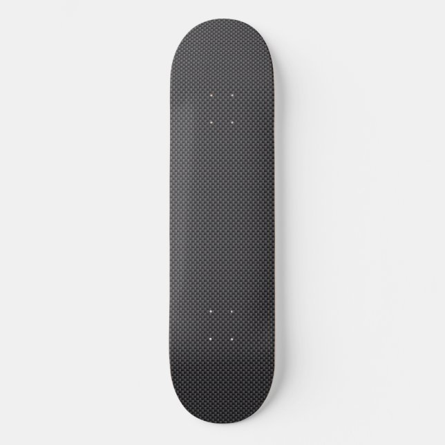 Black and Grey Carbon Fiber Polymer Skateboard Deck (Front)
