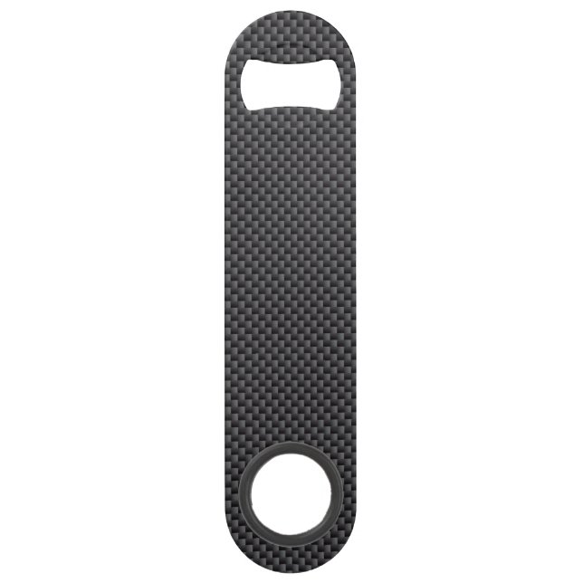 Black and Grey Carbon Fiber Polymer Speed Bottle Opener (Front)