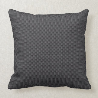 Black and Grey Carbon Fiber Polymer Throw Pillow
