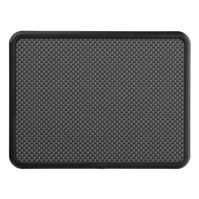 Black and Grey Carbon Fiber Polymer Trailer Hitch Cover (Front)