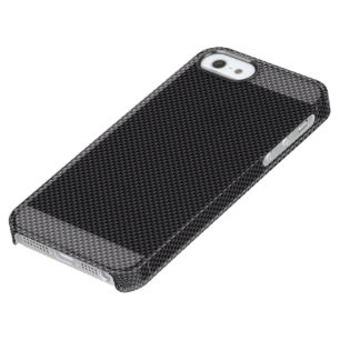 Black and Grey Carbon Fiber Polymer Clear iPhone SE/5/5s Case