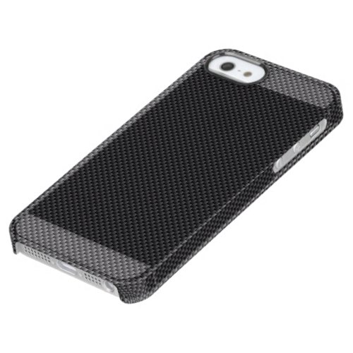 Black and Grey Carbon Fiber Polymer Clear iPhone SE55s Case