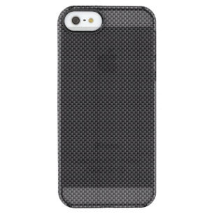 Black and Grey Carbon Fiber Polymer Clear iPhone SE/5/5s Case