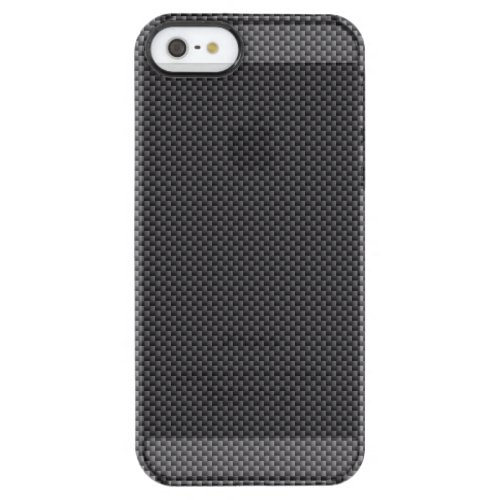 Black and Grey Carbon Fiber Polymer Clear iPhone SE55s Case