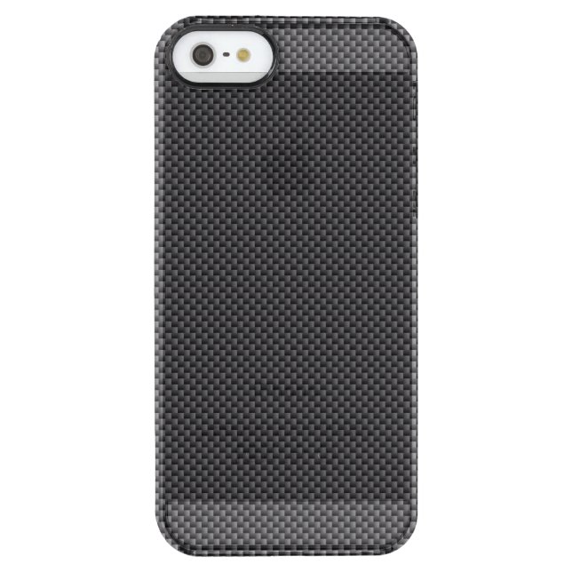 Black and Grey Carbon Fiber Polymer Uncommon iPhone Case (Back)