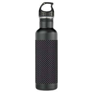 Black and Grey Carbon Fiber Polymer Water Bottle