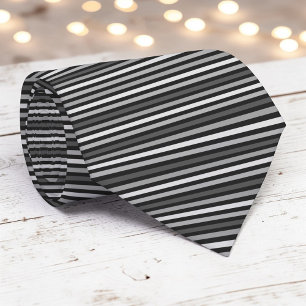 Black and Grey Color Stripes Necktie