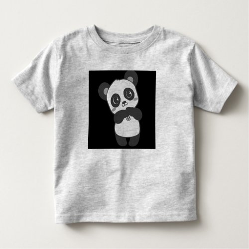 Black and Grey Cute PANDA T Shirt design