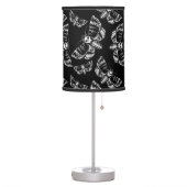 Black and Grey Deaths Head Hawk Moth Gothic Skull Table Lamp (Left)