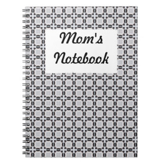 Black and Grey Graphic Pattern Notebook