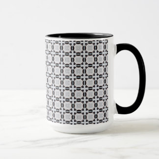 Black and Grey Graphic Tiled Pattern Mug