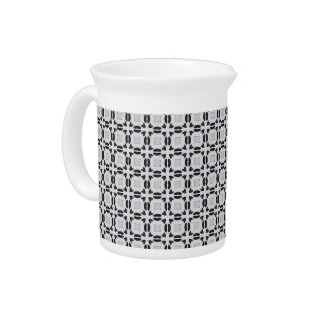 Black and Grey Graphic Tiled Pattern Pitcher