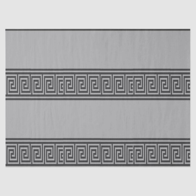 Black and grey greek keylines tissue paper (Front)