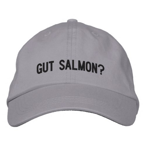 Black and Grey Gut Salmon Embroidered Baseball Hat