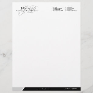 Black and Grey Initials or Monogram Business Letterhead