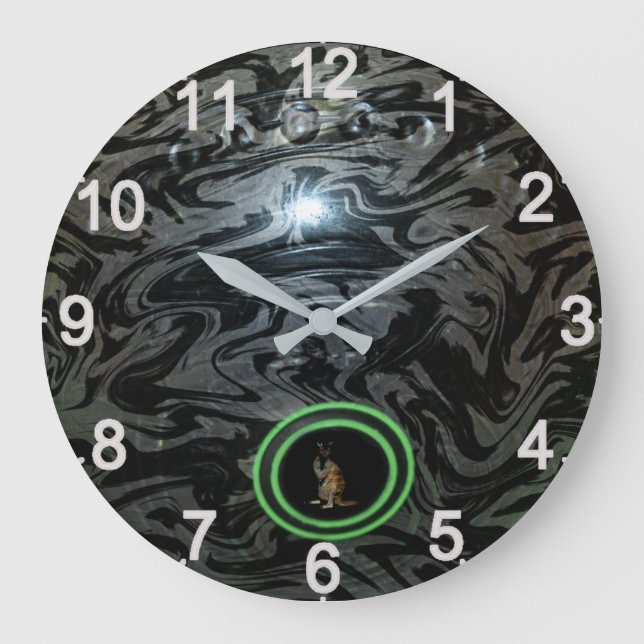 Black And Grey Lawn Bowl, Wall Clock (Front)