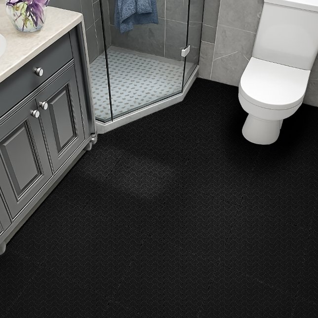Black and Grey Modern Geometric Wavy Curved Lines Ceramic Tile (Creator Uploaded)