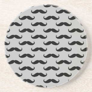Black and Grey Mustaches    Coaster