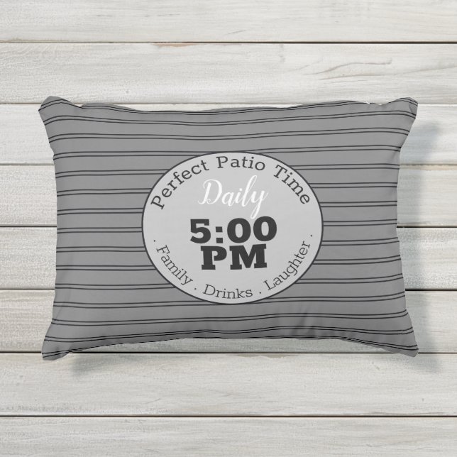 Black And Grey  Outdoor Pillow (Front)