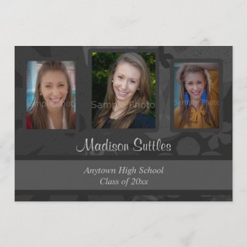 Black And Grey Photo Graduation Party Invitation by LittleThingsDesigns at Zazzle