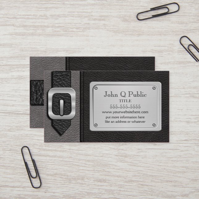 Black and Grey Saddlebag Business Card (Front/Back In Situ)