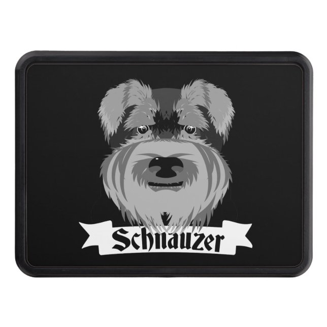Black and Grey Schnauzer Hitch Cover (Front)