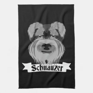 Black and Grey Schnauzer Towel