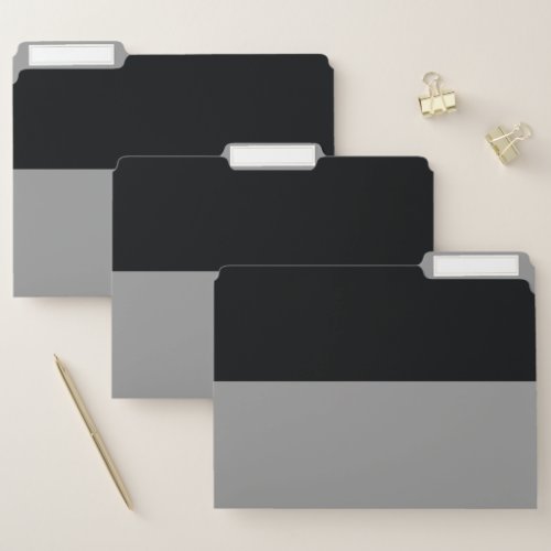 Black and Grey Simple Extra Wide Stripes File Folder