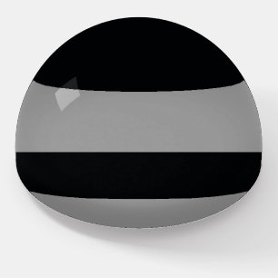 Black and Grey Simple Extra Wide Stripes Paperweight