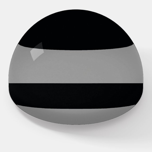 Black and Grey Simple Extra Wide Stripes Paperweight (Angled)