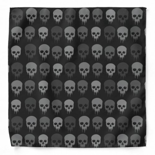 Black and Grey Skull Print Bandana