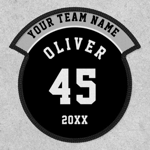 Black and Grey Sports Player Team Name Number Patch