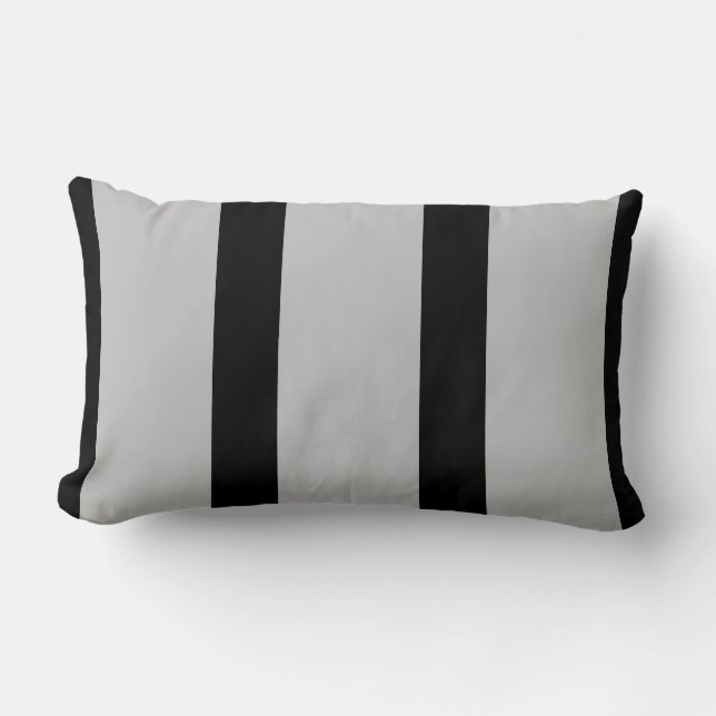Black and Grey Striped Pillow (Front)