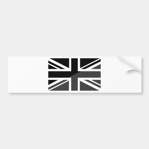 Black and grey Union Jack BritishUK Flag Bumper Sticker