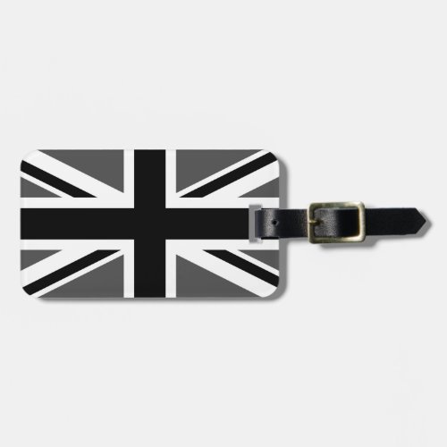 Black and Grey Union Jack Luggage Tag
