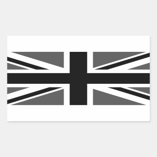 Black and Grey Union Jack Rectangular Sticker